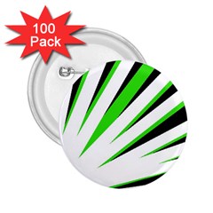 Rays Light Chevron White Green Black 2 25  Buttons (100 Pack)  by Mariart