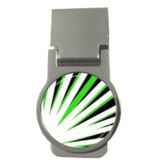 Rays Light Chevron White Green Black Money Clips (round) 