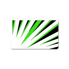 Rays Light Chevron White Green Black Magnet (name Card)