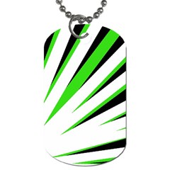 Rays Light Chevron White Green Black Dog Tag (two Sides) by Mariart