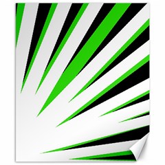 Rays Light Chevron White Green Black Canvas 8  X 10  by Mariart