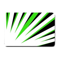 Rays Light Chevron White Green Black Small Doormat  by Mariart