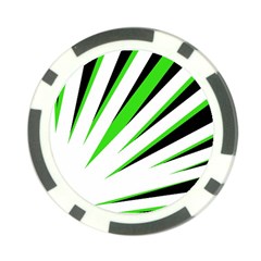 Rays Light Chevron White Green Black Poker Chip Card Guard (10 Pack) by Mariart