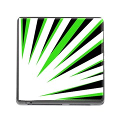 Rays Light Chevron White Green Black Memory Card Reader (square) by Mariart