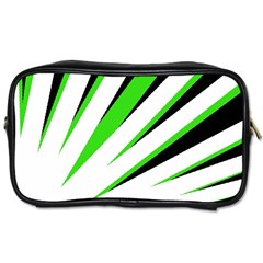 Rays Light Chevron White Green Black Toiletries Bags by Mariart