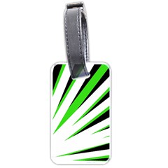 Rays Light Chevron White Green Black Luggage Tags (one Side)  by Mariart