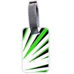 Rays Light Chevron White Green Black Luggage Tags (Two Sides) Front