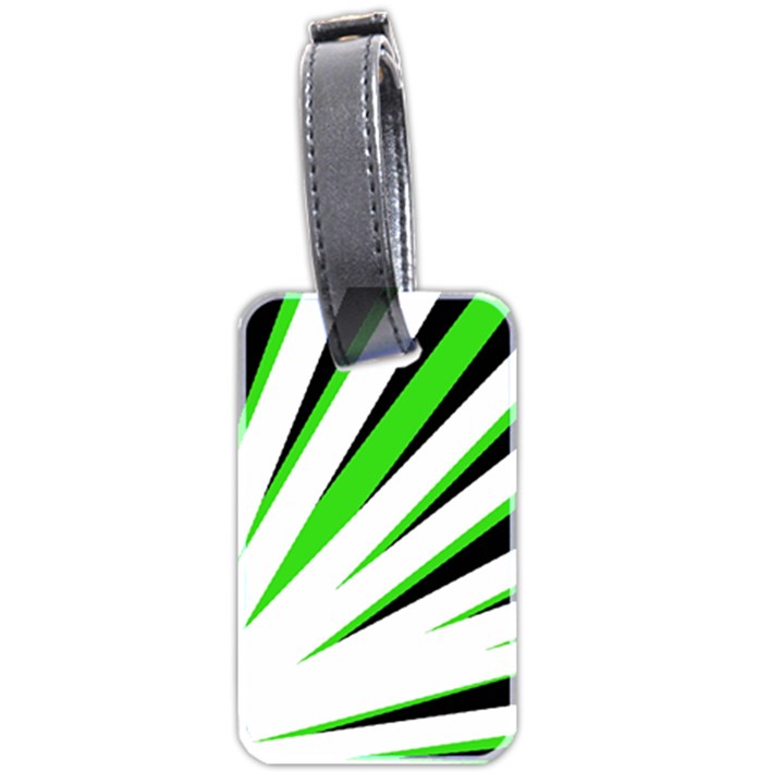 Rays Light Chevron White Green Black Luggage Tags (Two Sides)