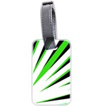 Rays Light Chevron White Green Black Luggage Tags (Two Sides) Back