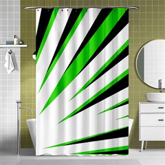 Rays Light Chevron White Green Black Shower Curtain 48  X 72  (small)  by Mariart