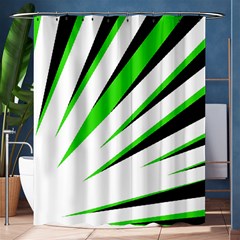 Rays Light Chevron White Green Black Shower Curtain 60  X 72  (medium)  by Mariart