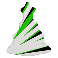 Rays Light Chevron White Green Black Ornament (christmas Tree)  by Mariart