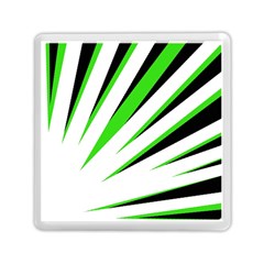 Rays Light Chevron White Green Black Memory Card Reader (square)  by Mariart