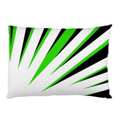 Rays Light Chevron White Green Black Pillow Case (two Sides)