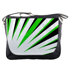 Rays Light Chevron White Green Black Messenger Bags by Mariart