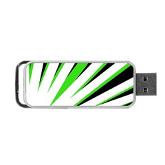 Rays Light Chevron White Green Black Portable Usb Flash (one Side)