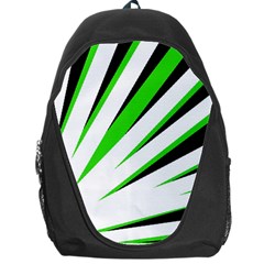 Rays Light Chevron White Green Black Backpack Bag by Mariart