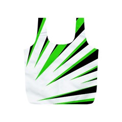 Rays Light Chevron White Green Black Full Print Recycle Bags (s)  by Mariart