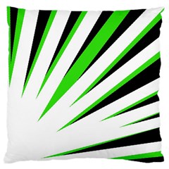 Rays Light Chevron White Green Black Large Flano Cushion Case (two Sides)