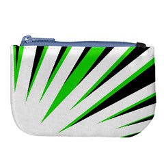 Rays Light Chevron White Green Black Large Coin Purse