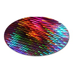 Rainbow Shake Light Line Oval Magnet by Mariart