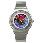 Rainbow Shake Light Line Stainless Steel Watch Front