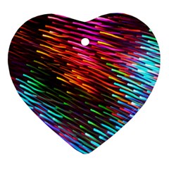 Rainbow Shake Light Line Heart Ornament (two Sides) by Mariart