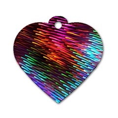 Rainbow Shake Light Line Dog Tag Heart (one Side) by Mariart