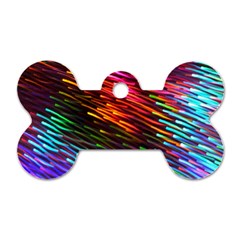 Rainbow Shake Light Line Dog Tag Bone (two Sides) by Mariart