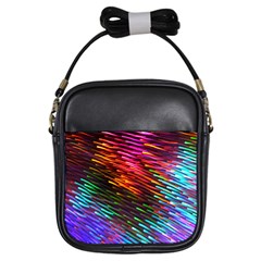 Rainbow Shake Light Line Girls Sling Bags by Mariart