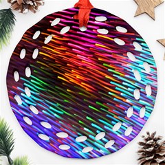 Rainbow Shake Light Line Ornament (round Filigree) by Mariart