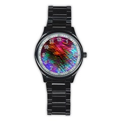 Rainbow Shake Light Line Stainless Steel Round Watch