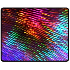 Rainbow Shake Light Line Double Sided Fleece Blanket (medium)  by Mariart