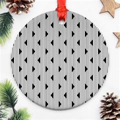 Stripes Line Triangles Vertical Black Ornament (round) by Mariart