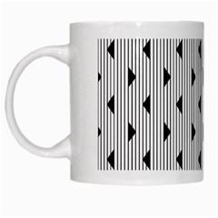 Stripes Line Triangles Vertical Black White Mugs