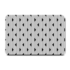 Stripes Line Triangles Vertical Black Small Doormat  by Mariart