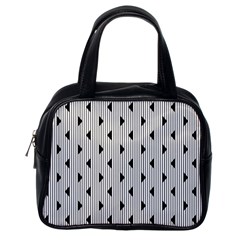 Stripes Line Triangles Vertical Black Classic Handbags (one Side)