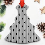 Stripes Line Triangles Vertical Black Christmas Tree Ornament (Two Sides) Front