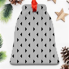 Stripes Line Triangles Vertical Black Bell Ornament (two Sides) by Mariart