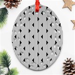 Stripes Line Triangles Vertical Black Oval Filigree Ornament (Two Sides) Front