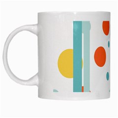 Stripes Dots Line Circle Vertical Yellow Red Blue Polka White Mugs by Mariart