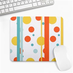 Stripes Dots Line Circle Vertical Yellow Red Blue Polka Large Mousepads by Mariart