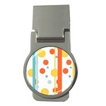 Stripes Dots Line Circle Vertical Yellow Red Blue Polka Money Clips (Round)  Front