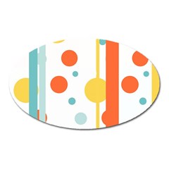 Stripes Dots Line Circle Vertical Yellow Red Blue Polka Oval Magnet by Mariart