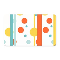 Stripes Dots Line Circle Vertical Yellow Red Blue Polka Magnet (rectangular) by Mariart