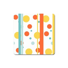 Stripes Dots Line Circle Vertical Yellow Red Blue Polka Square Magnet by Mariart