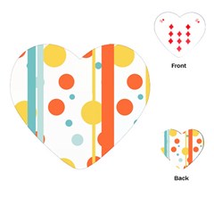 Stripes Dots Line Circle Vertical Yellow Red Blue Polka Playing Cards (heart)  by Mariart