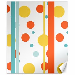 Stripes Dots Line Circle Vertical Yellow Red Blue Polka Canvas 8  X 10 