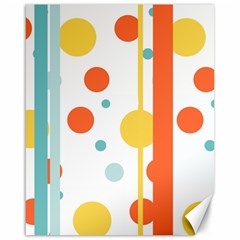 Stripes Dots Line Circle Vertical Yellow Red Blue Polka Canvas 16  X 20  