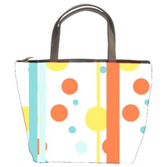 Stripes Dots Line Circle Vertical Yellow Red Blue Polka Bucket Bags by Mariart